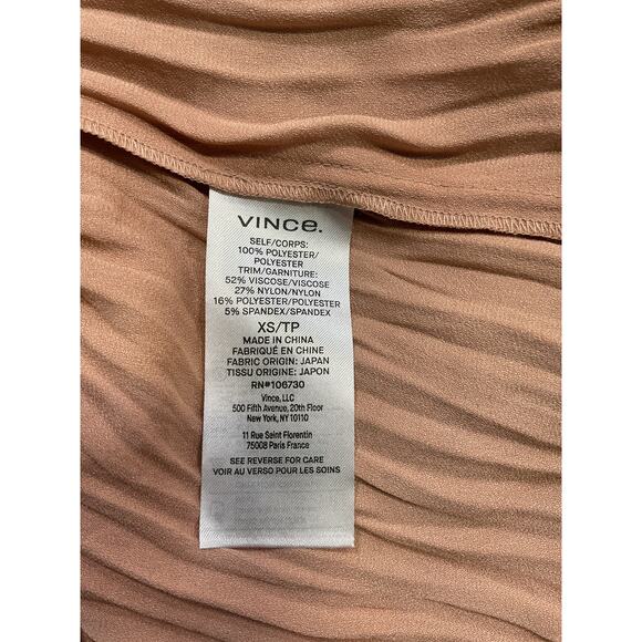 Vince Satin Pink Mockneck Short Sleeve Top Size XS - Picture 5 of 5